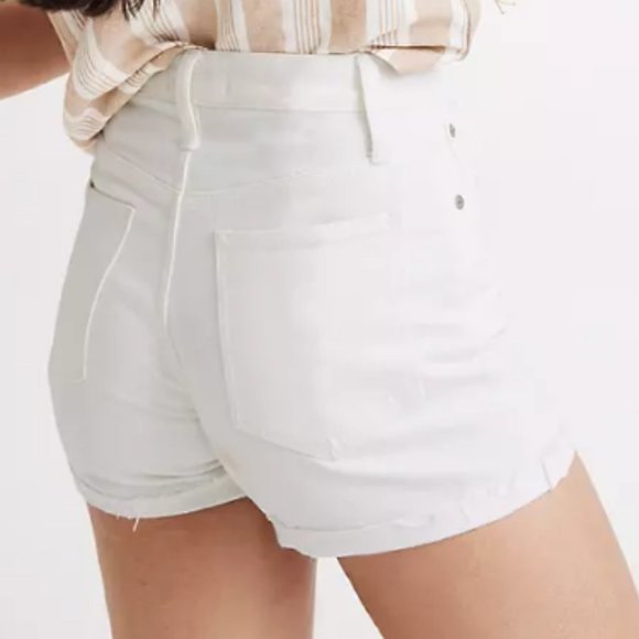 NWT Madewell High-Rise Denim Shorts in Tile White Size 32 - Picture 2 of 13